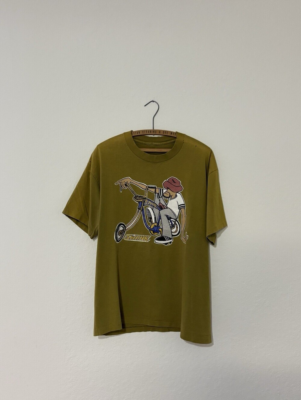 Swank Threads Vintage Faded And Distressed Green Size XL Skater BMX Shirt